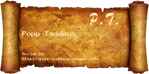 Popp Taddeus névjegykártya